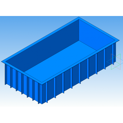 Пластиковая чаша бассейна 4*2*1,5м (прямоугольная)
