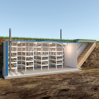 Пластиковая теплица подземная 10м*2,4м*2м