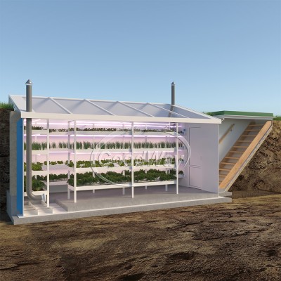 Пластиковая теплица полузаглубленная 10м*2,4м*2м