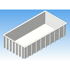 Пластиковая емкость для рыб 2,45*2,45*0,75м (прямоугольная)