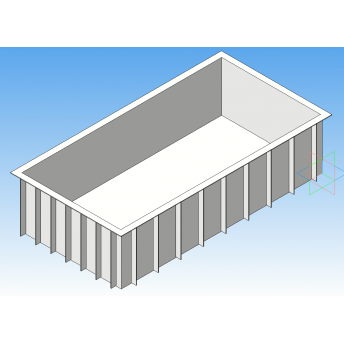 Пластиковая емкость для рыб 1,45*1,45*0,75м (прямоугольная)